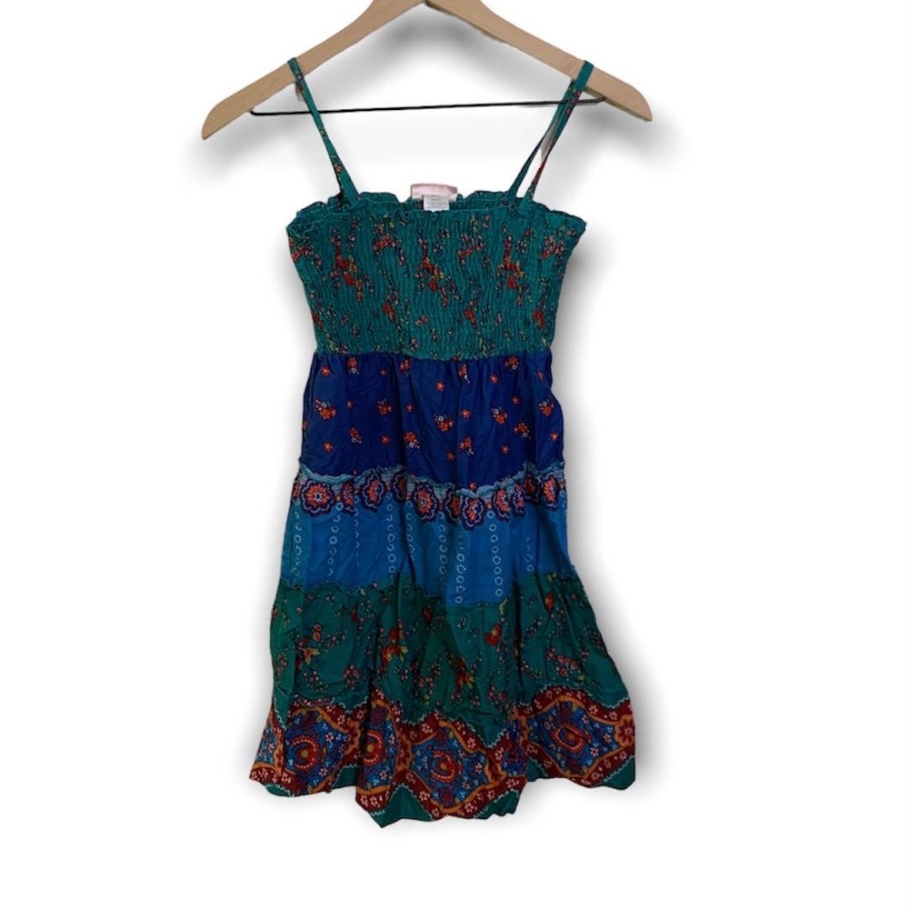 Boho Smocked Dress Hippie Girls 14